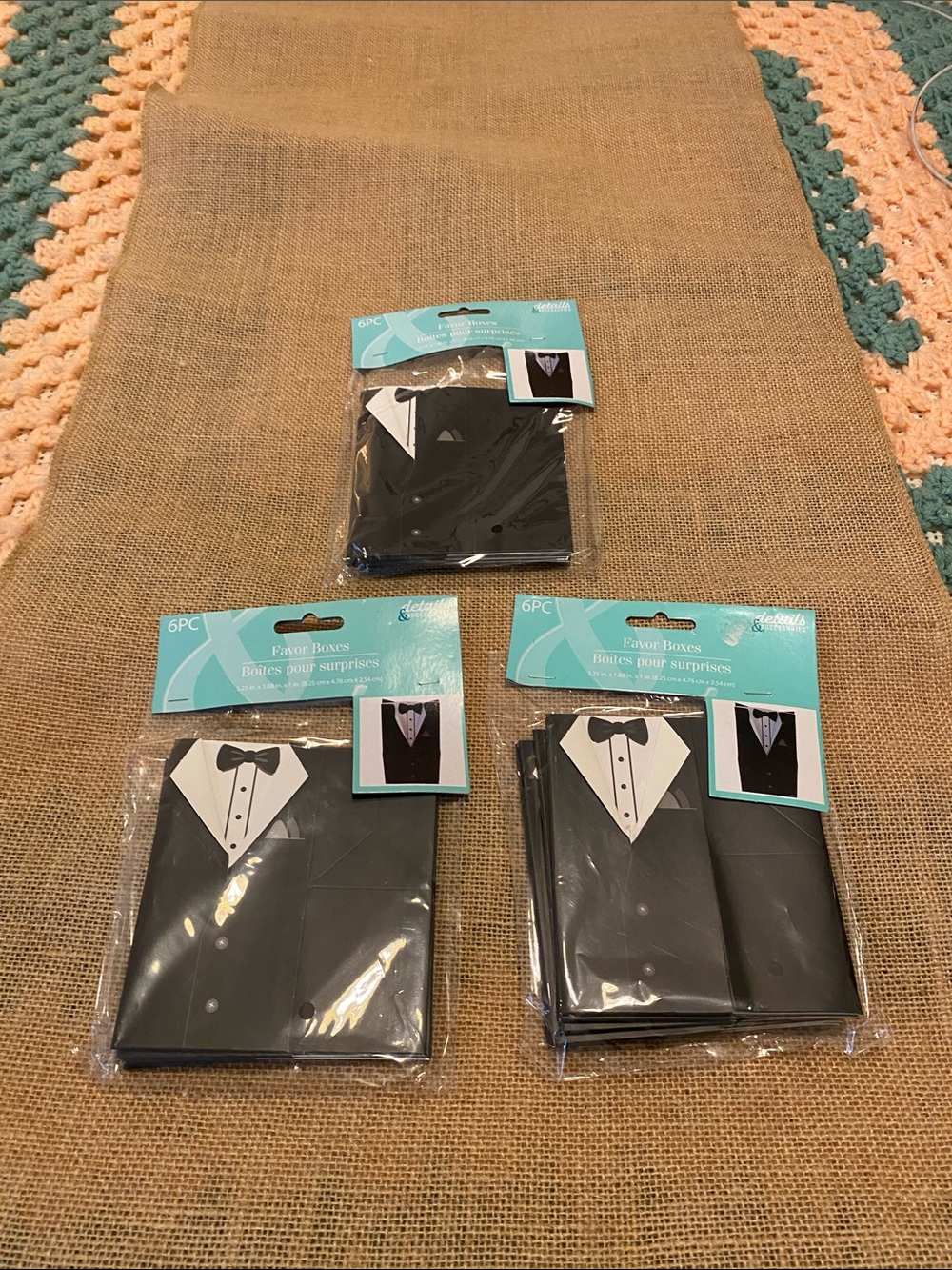 **$9 FINAL OFFER** Black and White Tuxedo Favor Boxes